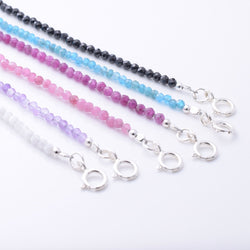 B082 - 925 silver amethyst 2mm faceted bracelet
