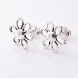 S791 - 925 silver flower stud earrings