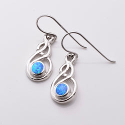 E823 - 925 silver imm opal celtic earrings