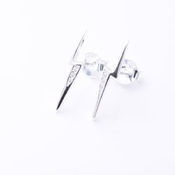 S1061 - 925 silver lightning CZ stud earrings