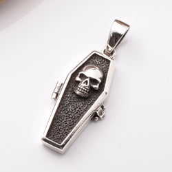 P1211 - 925 silver skull coffin locket