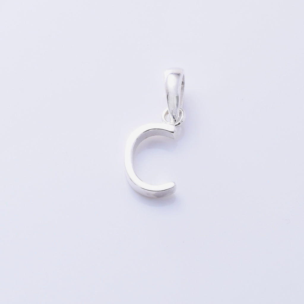 P1335 - C 925 silver initial pendant - C