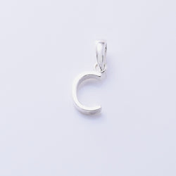 P1335 - C 925 silver initial pendant - C