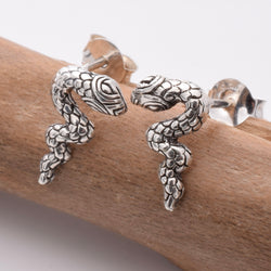 S868 - 925 silver snake stud earrings