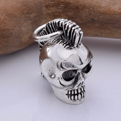 P1329 - 925 silver mohican skull pendant