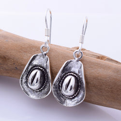 E938 - 925 silver cowboy hat earrings