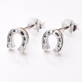 S970 - 925 silver horseshoe stud earrings
