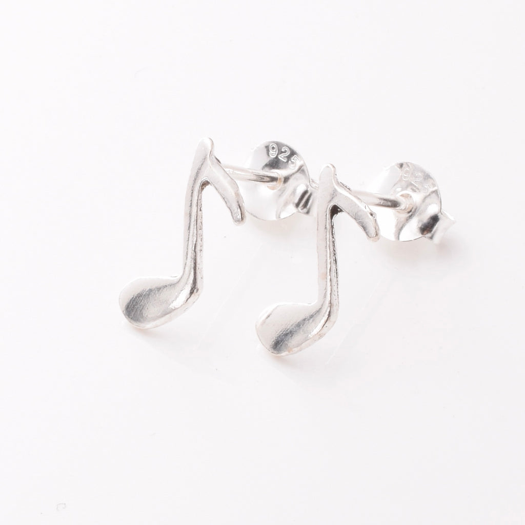 S1035 - 925 silver musical note stud earrings