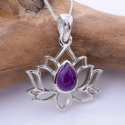 P1344 - 925 silver  lotus flower AM pendant