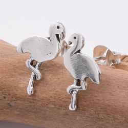 S846 - 925 silver flamingo stud earrings