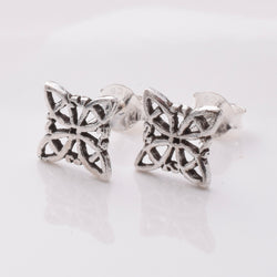 S908 - 925 silver witches knot stud earrings