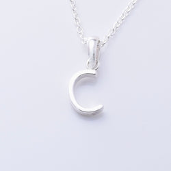 P1335 - C 925 silver initial pendant - C
