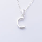 P1335 - C 925 silver initial pendant - C