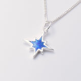 P1260 - 925 silver blue opal north star pendant