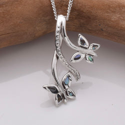 P1157 - 925 silver linked butterflies pendant
