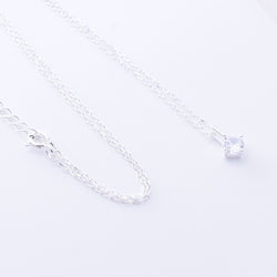 P1337 - 925 silver necklace with CZ pendant