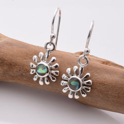 E815 - 925 silver abalone daisy earrings