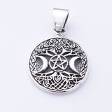P1326 - 925 silver tree of life triple moon pendant