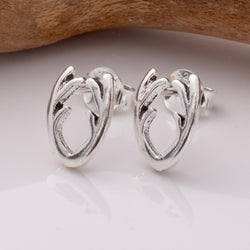 S906 - 925 silver antlers stud earrings
