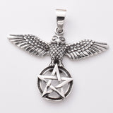P1139 - 925 silver owl and pentagram pendant