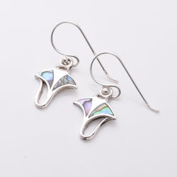 E812 - 925 silver abalone stingray earrings