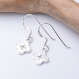 E917 - Four leaf clover sterling silver earrings