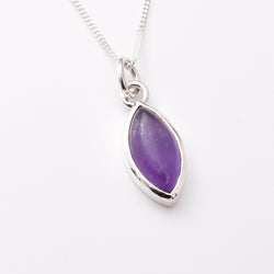 P1220 - 925 silver amethyst marquis pendant
