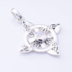 P1345 - 925 silver  witches knot moonstone pendant