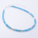B079 - 925 silver apatite 2mm faceted bracelet