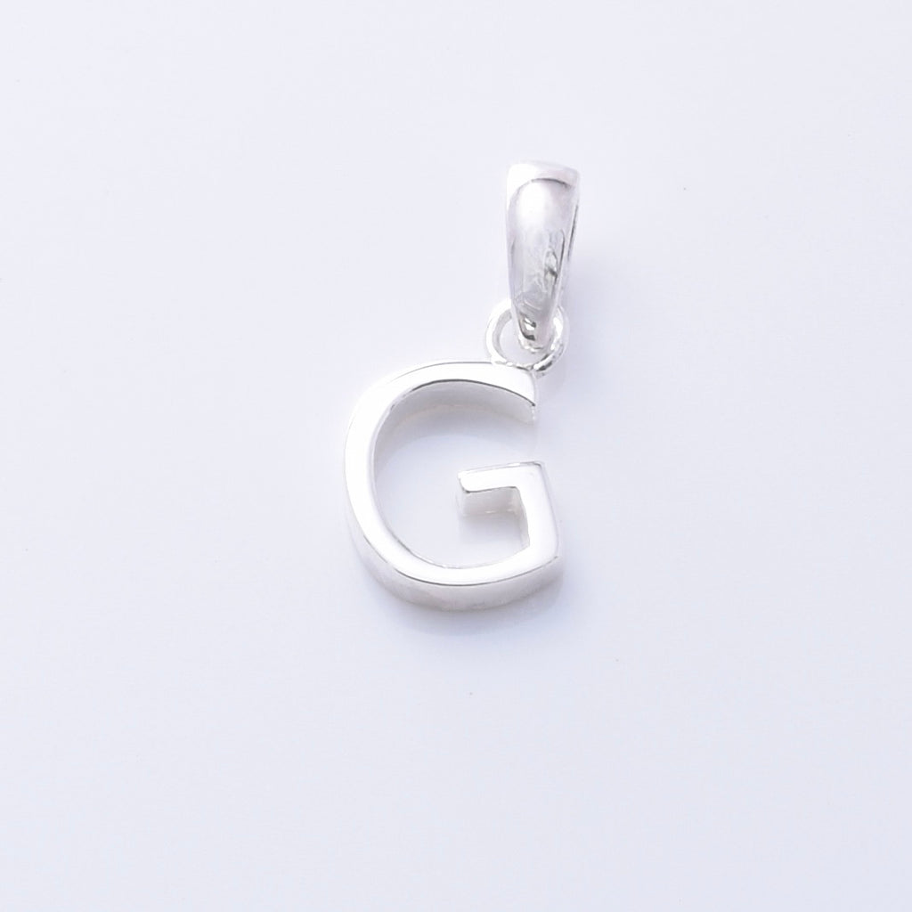 P1335 - G 925 silver initial pendant - G