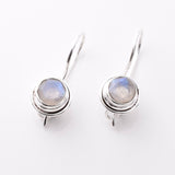 E907 - 925 silver moonstone facet round earrings