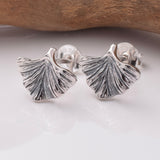 S898 - 925 silver ginkgo stud earrings