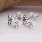 S863 - 925 silver cat stud earrings