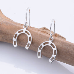 E911 - 925 silver horseshoe drop earrings