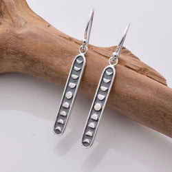 E816 - 925 silver moonphase drop earrings