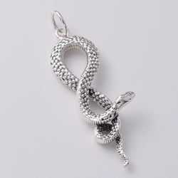P1018 - 925 silver coiled snake pendant