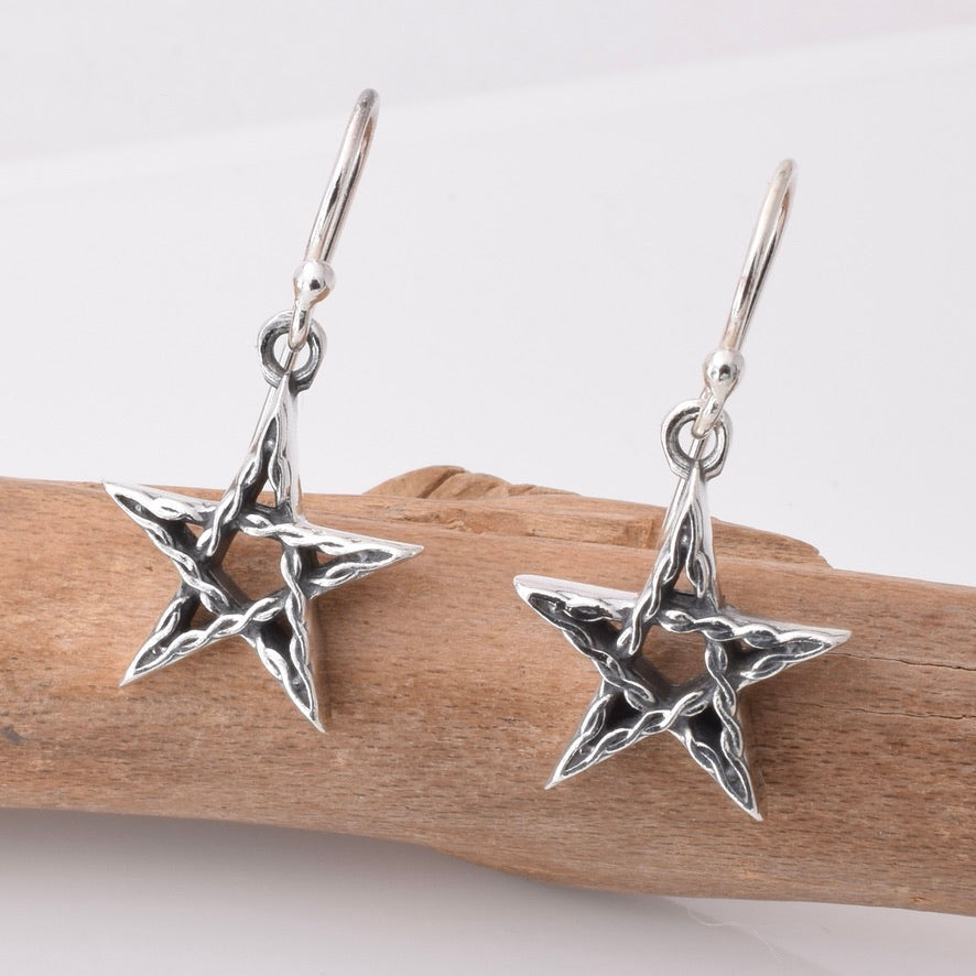 E872 - 925 silver pentagram earrings