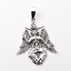P1204 - 925 silver baphomet open wings pendant