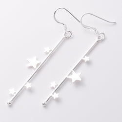 E800 - 925 silver bar and star earrings