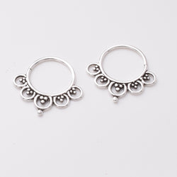 E832 - 925 silver 10mm mandala earrings