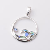 P1134 - 925 silver abalone wave pendant