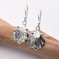 E814 - 925 silver abalone scallop earrings