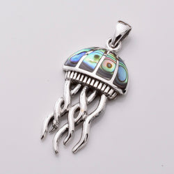 P1040 - 925 silver abalone jellyfish pendant