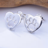 S991 - 925 silver heart shape paw stud earrings