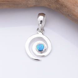 P1318 - 925 silver imm opal spiral pendant