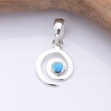 P1318 - 925 silver imm opal spiral pendant