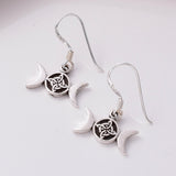 E795 - 925 silver triple moon knot earrings