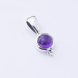 P1348 - 925 silver  small AM round cab pendant