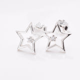 S878 - 925 silver star CZ stud earrings