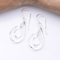 E928 - 925 silver double twist earrings